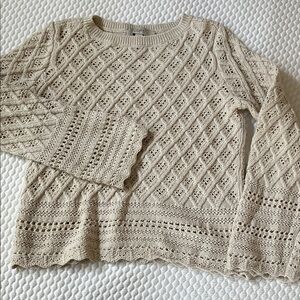 LOFT Textured Beige Sweater size small